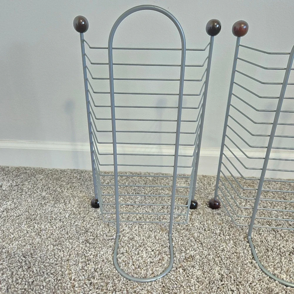 15 DVD Blu-ray Game Holder LOT of 3 Wire Metal Rack Tower Storage‎ Free Standing